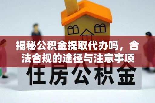 清水揭秘公积金提取代办吗，合法合规的途径与注意事项