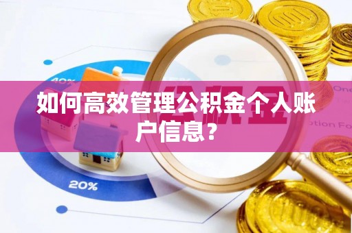 清水如何高效管理公积金个人账户信息？